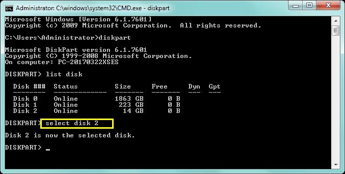 Use CMD to fix error 'You need to format the disk in drive'