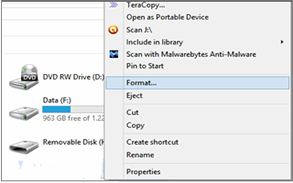 format removable disk