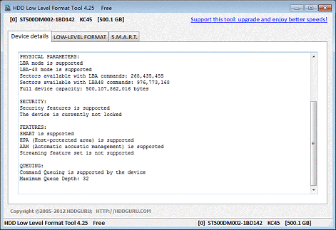 HDD low-level format