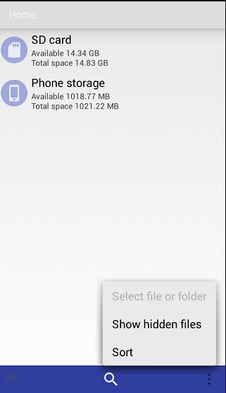 show hidden files android