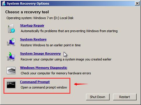 System recovery options to format disk in BIOS